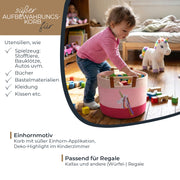 Aufbewahrungskorb aus Baumwolle, Einhorn, HMF 39023-EIN, 30 x 24 cm