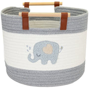 Aufbewahrungskorb aus Baumwolle, Elefant, HMF 39023-ELE, 30 x 24 cm