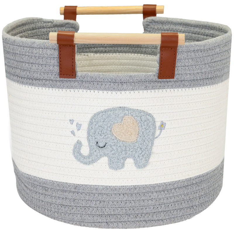Aufbewahrungskorb aus Baumwolle, Elefant, HMF 39023-ELE, 30 x 24 cm