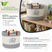 Aufbewahrungskorb aus Baumwolle, Elefant, HMF 39023-ELE, 30 x 24 cm