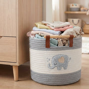 Aufbewahrungskorb aus Baumwolle, Elefant, HMF 39023-ELE, 30 x 24 cm