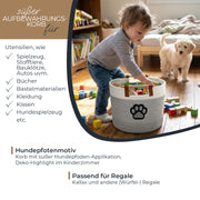 Aufbewahrungskorb aus Baumwolle, Hundepfote, HMF 39023-HUN, 30 x 24 cm