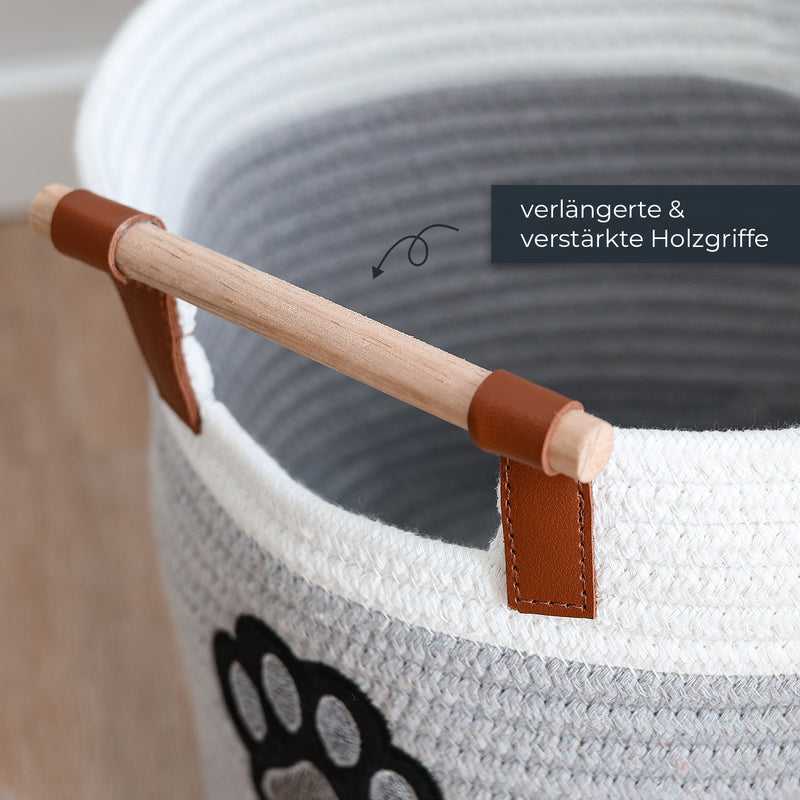Aufbewahrungskorb aus Baumwolle, Hundepfote, HMF 39023-HUN, 30 x 24 cm