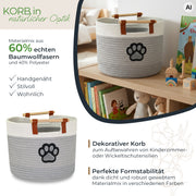 Aufbewahrungskorb aus Baumwolle, Hundepfote, HMF 39023-HUN, 30 x 24 cm