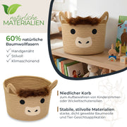 Aufbewahrungskorb mit Griffen für Kinderzimmer aus Baumwolle Kuh
