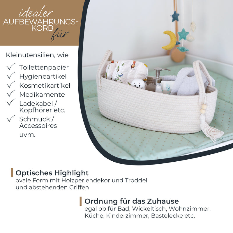 Baumwollkorb Badezimmer, Korb für Toilettenpapier, HMF 39030-38CM-30, 38,5x15,5x14cm