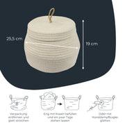 HMF Aufbewahrungskorb mit Deckel 25,5 x 19 cm in Creme