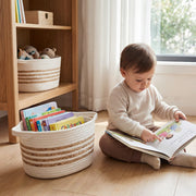HMF Aufbewahrungskorb mit verlängerten Griffen | 39080-01 | 2er Set | 30 x 22 x 19 cm | Weiß