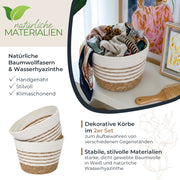 Aufbewahrungskorb mit versteckten Griffen in Weiß, 27 x 19 cm