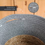 Aufbewahrungskorb mit versteckten Griffen in Grau, 27 x 19 cm