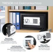 Möbeltresor mit Elektronikschloss von HMF mit den Maßen 38 x 30 x 30 cm in schwarz