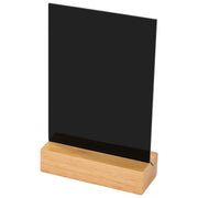 Kreidetafel mit Holzfuß als Tischaufsteller von HMF in DIN A6 Hochformat in Schwarz