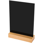 Tischaufsteller Kreidetafel mit Holzfuß HMF 4645 DIN A5 Hochformat schwarz