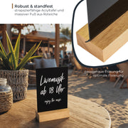 Tischaufsteller Kreidetafel mit Holzfuß HMF 4645 DIN A5 Hochformat schwarz