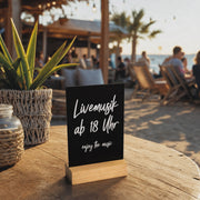Tischaufsteller Kreidetafel mit Holzfuß HMF 4645 DIN A5 Hochformat schwarzTischaufsteller Kreidetafel mit Holzfuß HMF 4645 DIN A5 Hochformat schwarz