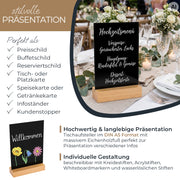 Tischaufsteller Kreidetafel mit Holzfuß HMF 4645 DIN A5 Hochformat schwarz