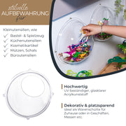 Acrylhalbkugel als Wandregal von HMF mit einem Hängedisplay von Ø 24 cm