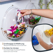 Acrylhalbkugel als Wandregal von HMF mit einem Hängedisplay von Ø 24 cm