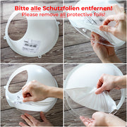 Acrylhalbkugel als Wandregal von HMF mit einem Hängedisplay von Ø 24 cm