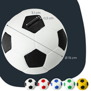Spardose im Fußball-Look von HMF mit 15 cm Durchmesser in Weiß