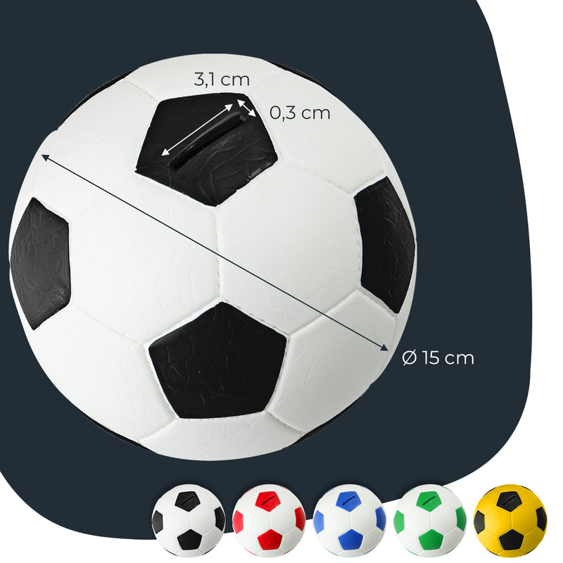 Spardose im Fußball-Look von HMF mit 15 cm Durchmesser in Weiß
