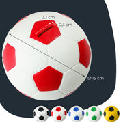 Spardose im Fußball-Look von HMF mit 15 cm Durchmesser in Rot