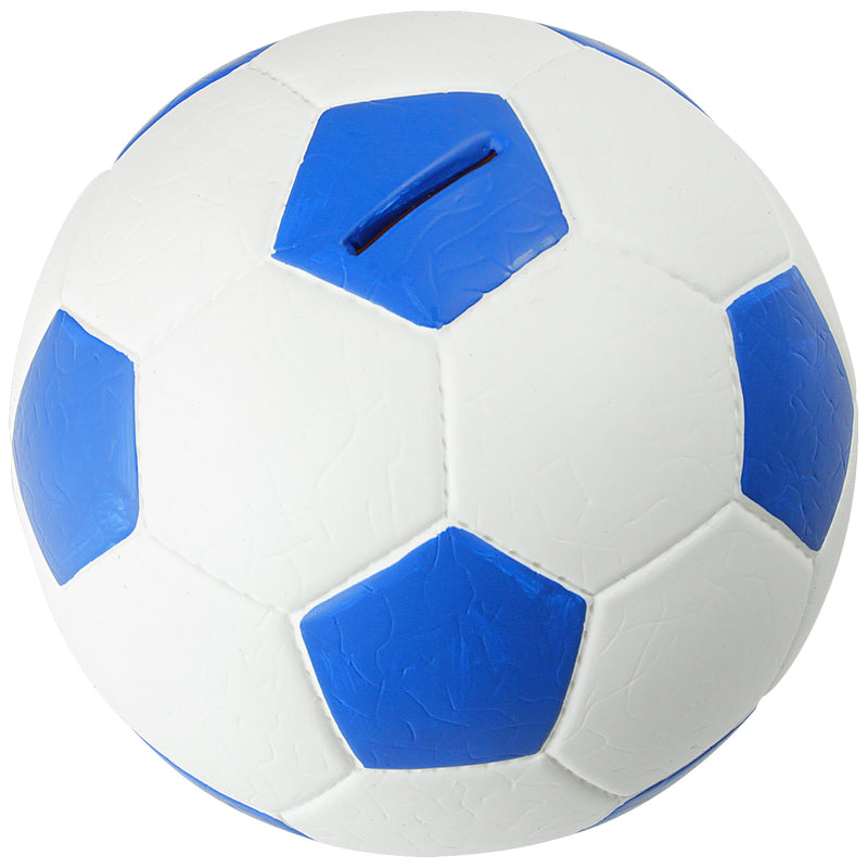Spardose im Fußball-Look von HMF mit 15 cm Durchmesser in Blau