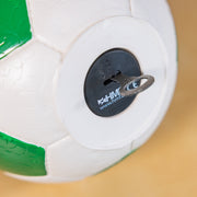 Spardose im Fußball-Look von HMF mit 15 cm Durchmesser in Blau