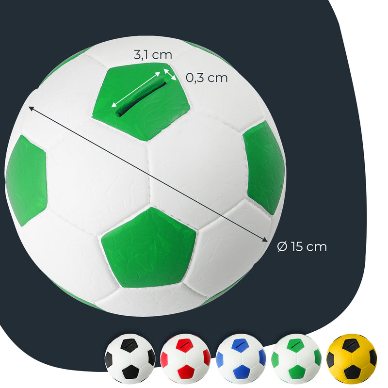 Spardose im Fußball-Look von HMF mit 15 cm Durchmesser in Grün