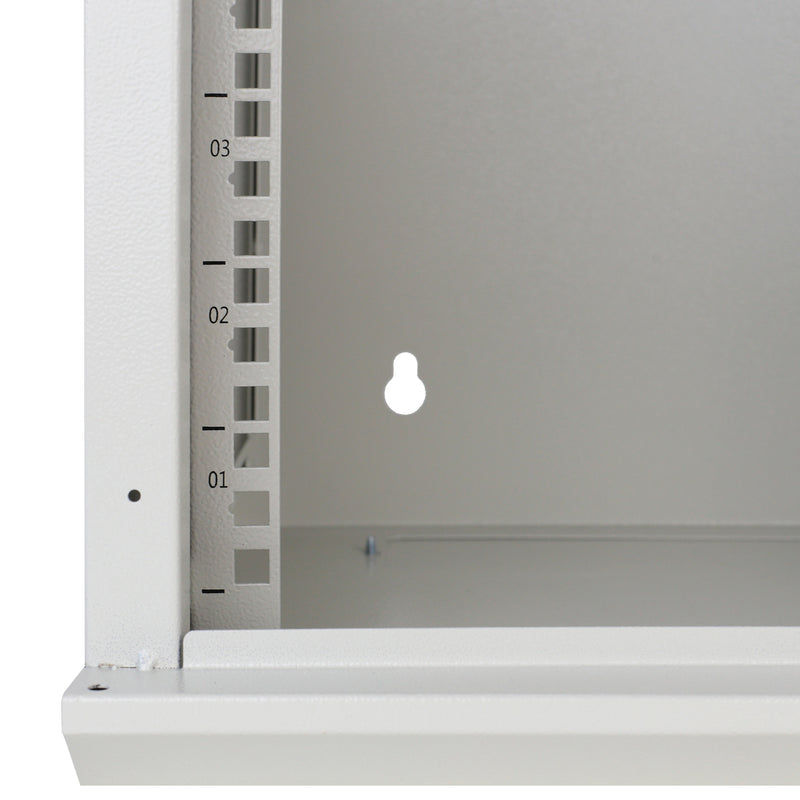 10 Zoll Serverschrank mit 9 Höheneinheiten von HMF mit 31.2 cm Breite in Lichtgrau