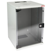 10 Zoll Serverschrank mit 9 Höheneinheiten von HMF mit 300 mm Tiefe in Lichtgrau