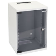 10 Zoll Serverschrank mit 9 Höheneinheiten von HMF mit 300 mm Tiefe in Lichtgrau