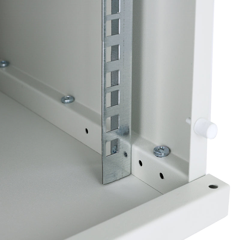 10 Zoll Serverschrank mit 9 Höheneinheiten von HMF mit 300 mm Tiefe in Lichtgrau
