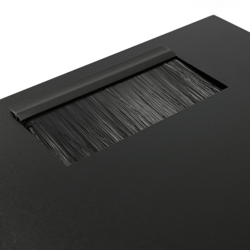 HMF Netzwerkschrank Serverschrank 10 Zoll 12 HE 300 mm Tiefe Voll montiert Glastür Schwarz
