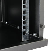 HMF Netzwerkschrank Serverschrank 10 Zoll 12 HE 300 mm Tiefe Voll montiert Glastür Schwarz