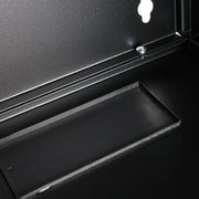 HMF Netzwerkschrank Serverschrank 10 Zoll 12 HE 300 mm Tiefe Voll montiert Glastür Schwarz