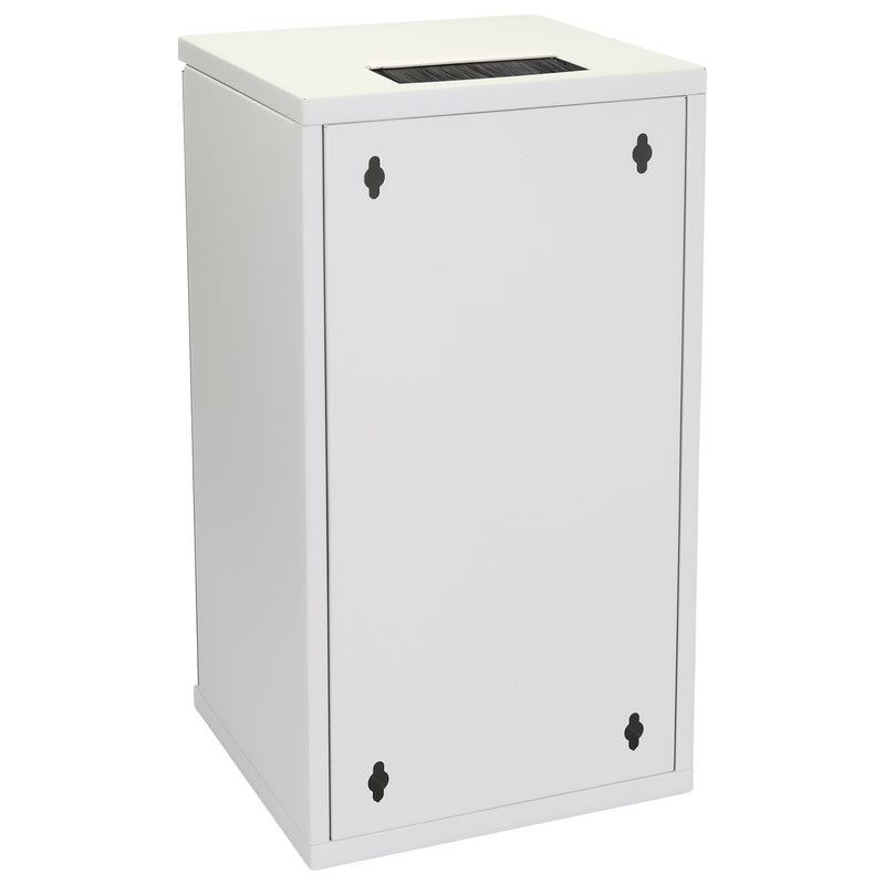 HMF Netzwerkschrank Serverschrank 10 Zoll 12 HE 300 mm Tiefe Voll montiert Glastür Lichtgrau