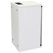 HMF Netzwerkschrank Serverschrank 10 Zoll 12 HE 300 mm Tiefe Voll montiert Glastür Lichtgrau
