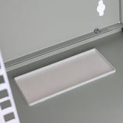 HMF Netzwerkschrank Serverschrank 10 Zoll 12 HE 300 mm Tiefe Voll montiert Glastür Lichtgrau