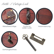 Schatztruhe mit Schloss Frankreich HMF 6400 60 cm Details