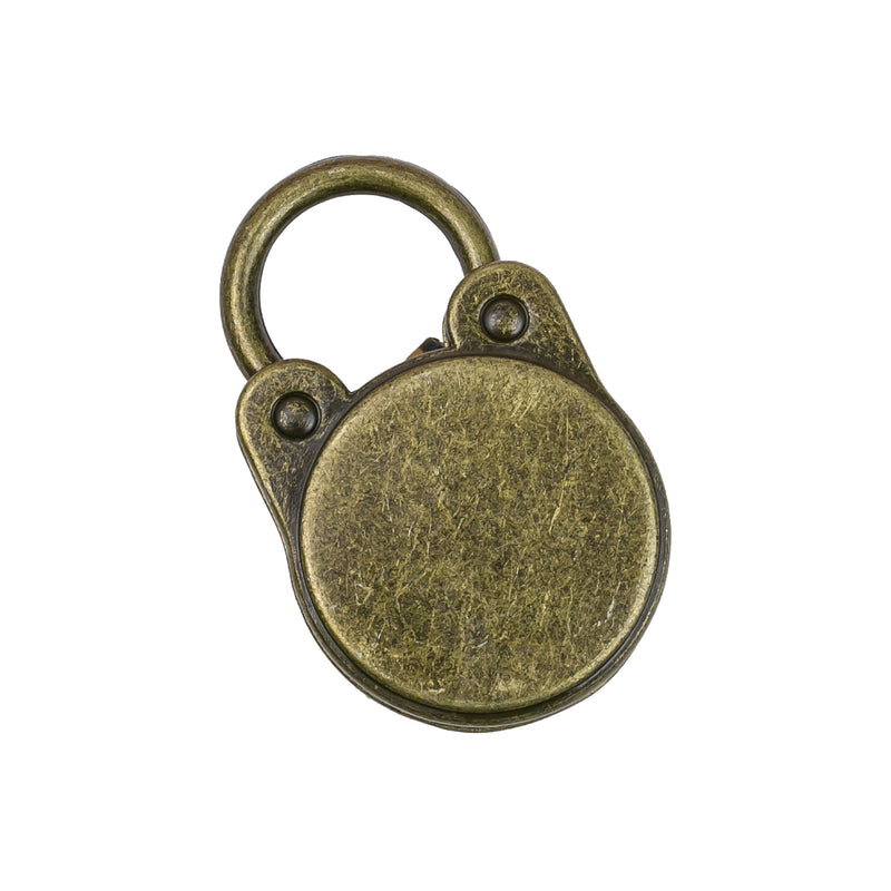 Mini Deko Vorhängeschloss mit Schlüssel HMF 6490 Rund Bronze hinten