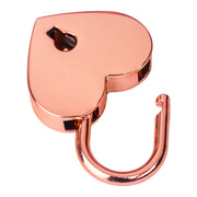 Mini Deko Vorhängeschloss in Herzform mit Schlüssel von HMF mit 39 mm Breite in Roségold