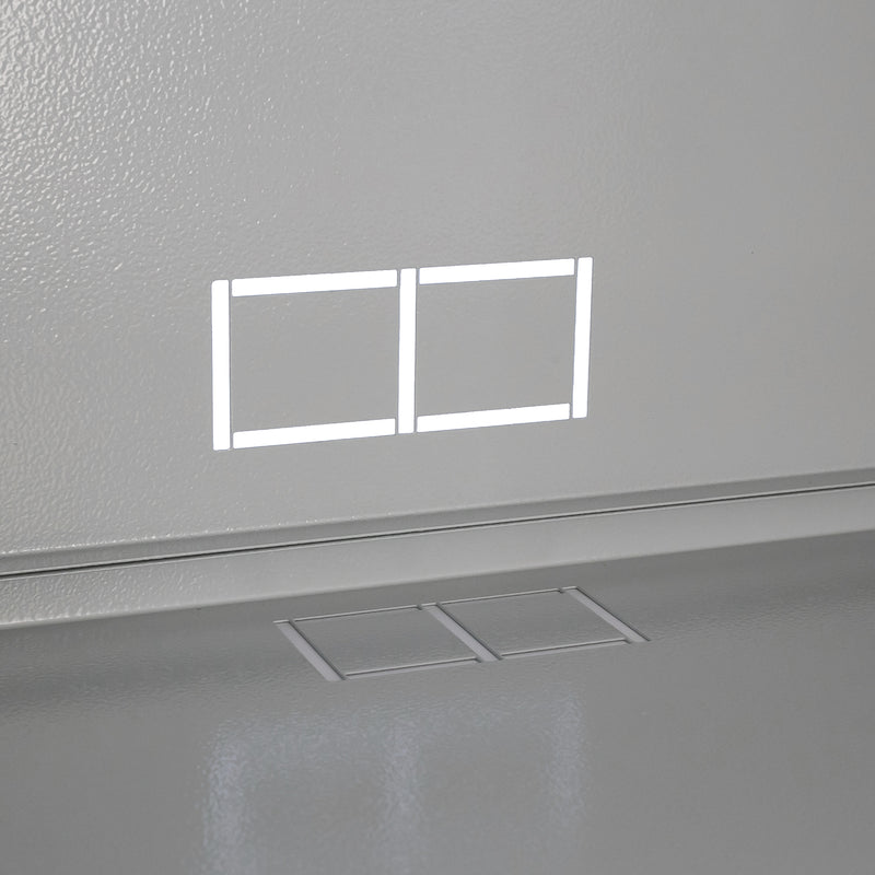 Unmontierter 19 Zoll Serverschrank von HMF mit 9 Höheneinheiten in Lichtgrau