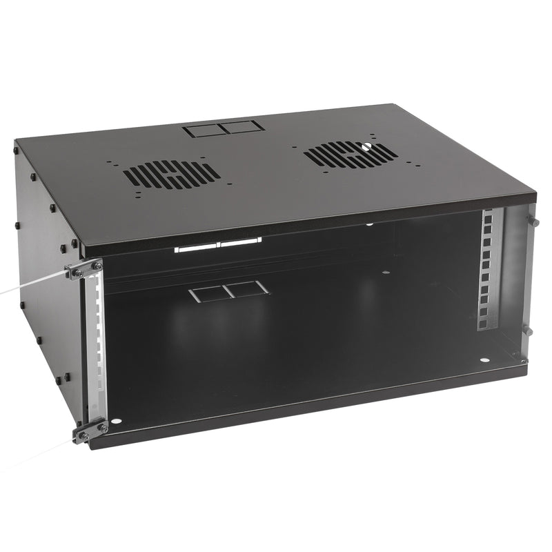 Unmontierter 19 Zoll Serverschrank von HMF mit 4 Höheneinheiten in Schwarz