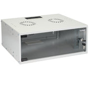Unmontierter 19 Zoll Serverschrank von HMF mit 4 Höheneinheiten in Lichtgrau