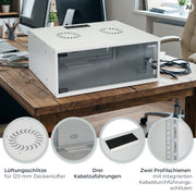 Unmontierter 19 Zoll Serverschrank von HMF mit 4 Höheneinheiten in Lichtgrau