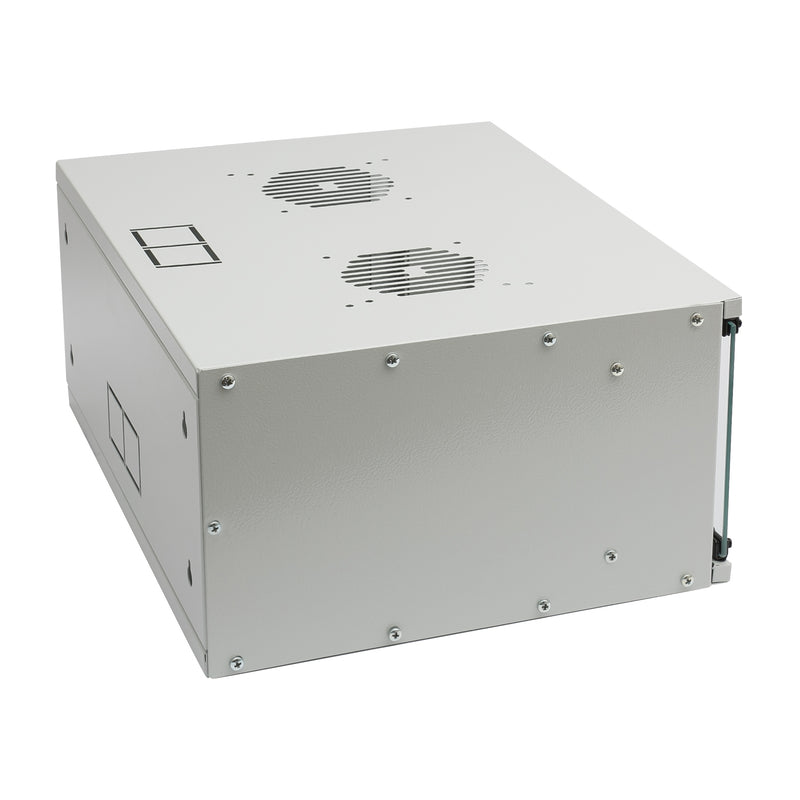 Unmontierter 19 Zoll Serverschrank von HMF mit 4 Höheneinheiten in Lichtgrau