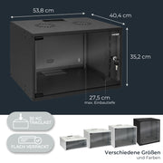 Serverschrank 19 Zoll unmontiert HMF 65707-02 7 HE Schwarz