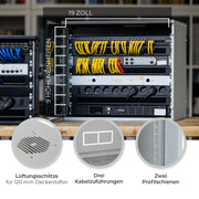 Unmontierter 19 Zoll Serverschrank von HMF mit 9 Höheneinheiten in Lichtgrau