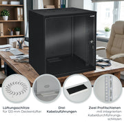 Serverschrank 19 Zoll unmontiert HMF 65712-02 12 HE Schwarz